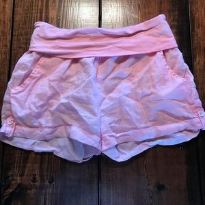Pink Linen Shorts